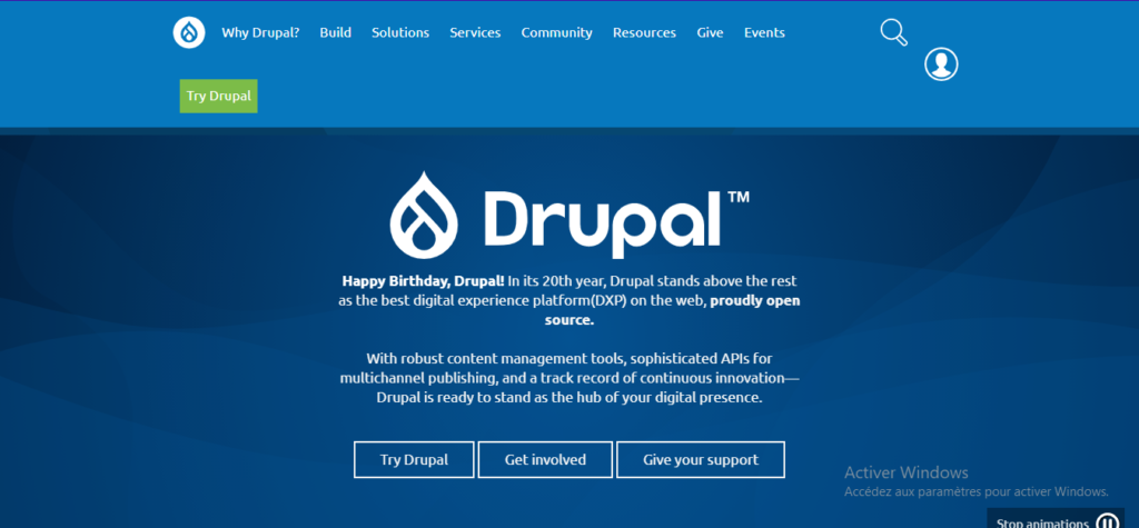 Les trois meilleurs CMS pour la conception de votre site: cas de Drupal