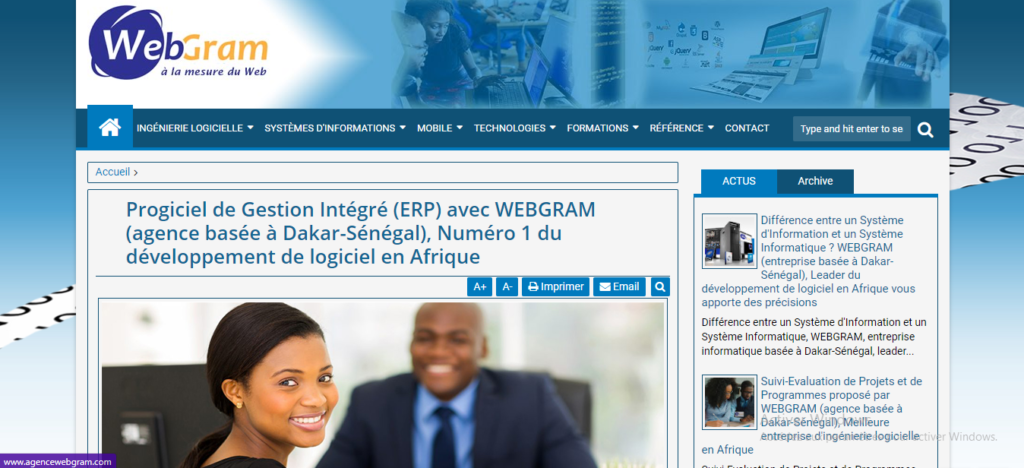 WEBGRAM est un des meilleurs éditeurs et intégrateurs ERP au Sénégal